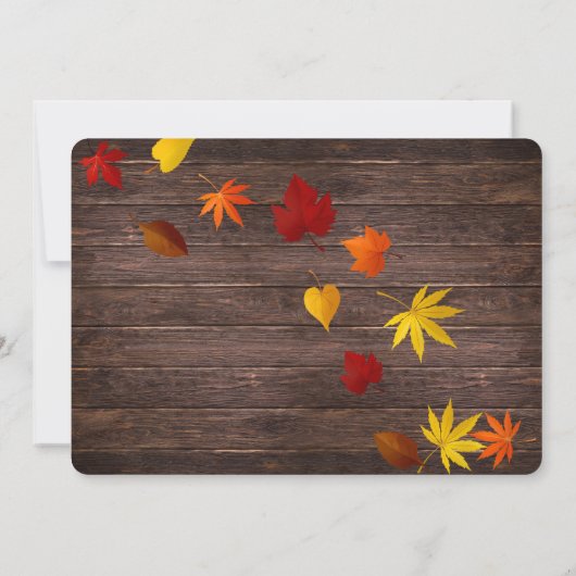 Rustiek herfstdiner Thanksgiving Kaart (Achterkant)