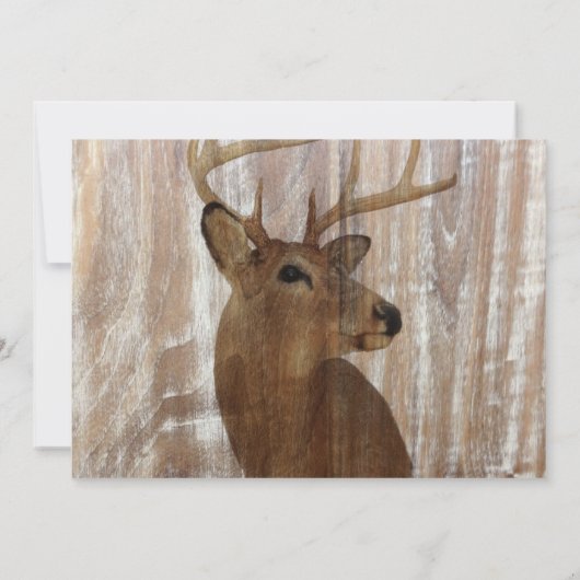 Rustiek hert de jacht is over bruiloft uitnodiging (Achterkant)