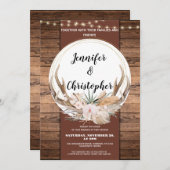 Rustiek Herten Antler Bruiloft Kaart (Voorkant / Achterkant)