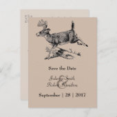 Rustiek Herten Bos Bruiloft Save the Date Briefkaa Aankondigingskaart (Voorkant / Achterkant)