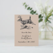 Rustiek Herten Bos Bruiloft Save the Date Briefkaa Aankondigingskaart (Staand voorkant)