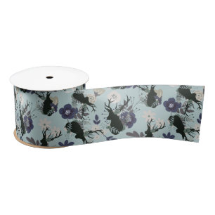 Rustiek Hertenhoofd Blauw Bloemen Modern Baby show Lint