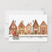 Rustiek Het neemt Dorpshuizen Winter Baby shower Bedankkaart (Achterkant)