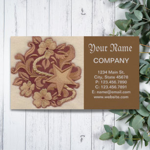 Rustiek hoefijzer Cowboy western land Bloemen Visitekaartje