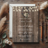 Rustiek Hoefijzer & String Lights Paardenbruiloft Kaart