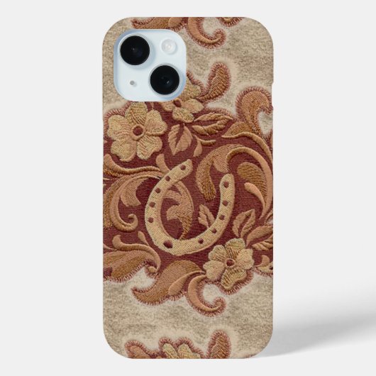 Rustiek hoefijzer western land bloemencowboy Case-Mate iPhone case (Achterkant)