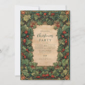 Rustiek Holly Kerstfeest Kaart (Voorkant)