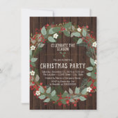 Rustiek Holly Kerstfeest Kaart (Voorkant)