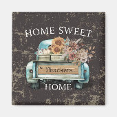 Rustiek Home Sweet Home Truck Herfst Bloemen Magneet (Voorkant)