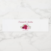 Rustiek Hot Roze Magenta & Blush Rozen bruiloft Waterfles Etiket (Enkel label)