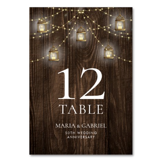 Rustiek hout 50e bruiloft Jubileum Kaart (Voorkant)