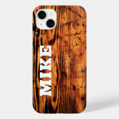 Rustiek Hout & Aangepaste Naam, Minimalistisch Case-Mate iPhone Case (Achterkant)