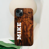 Rustiek  Hout & Aangepaste Naam, Minimalistisch Case-Mate iPhone Case