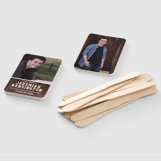 Rustiek Hout Afstuderen Man Foto Handwaaier (Niet-gemonteerd)