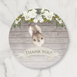 Rustiek hout baby bunny dank u bedankjes labels
