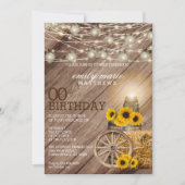 Rustiek Hout Barrel & Zonnebloemen - 00ste Verjaar Kaart (Voorkant)