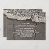 Rustiek Hout Berk Bast Tree Wedding Details Informatiekaartje (Voorkant / Achterkant)