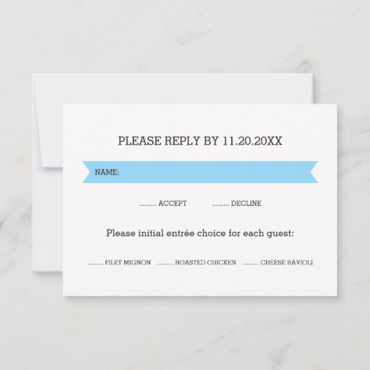 Rustiek Hout Blauw Herten Jongen Baby shower RSVP (Achterkant)