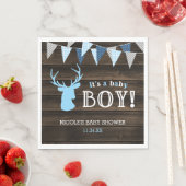 Rustiek Hout Blauw Herten Jongen Baby shower Servetten (Insitu)