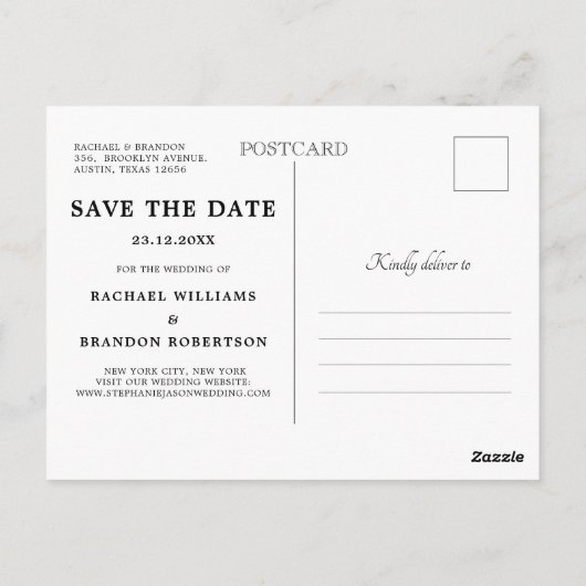 Rustiek Hout Bloemen Mason Jar Save the Date Briefkaart (Achterkant)