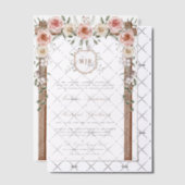 Rustiek Hout Bloemen Monogram Crest Canopy Wedding Vellum Uitnodigingen (Offset (Uitnodiging))