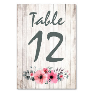 Rustiek Hout Bloemen Roos Bruiloft Tafel Nummer Ka Kaart