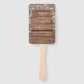 Rustiek hout bloemencascade bruiloft programma handwaaier (Voorkant)