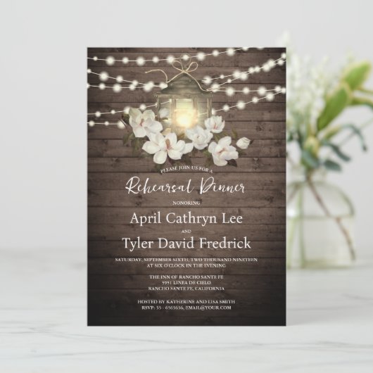 Rustiek hout bloemenlantaarn verlichting repetitie kaart (Staand voorkant)