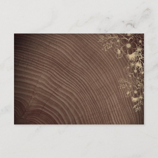 Rustiek hout Boho bloemenbruiloft Details Informatiekaartje (Achterkant)