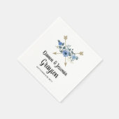 Rustiek hout Boho pijlen & blauwe bloemenbruiloft Servet (Hoek)