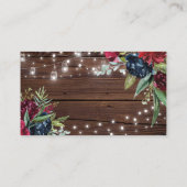 Rustiek Hout Bourgogne Bloemen Bruids RSVP QR Code Informatiekaartje (Achterkant)