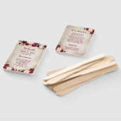 Rustiek Hout Bourgondië Rood Bloemen Huwelijk Prog Handwaaier (Niet-gemonteerd)