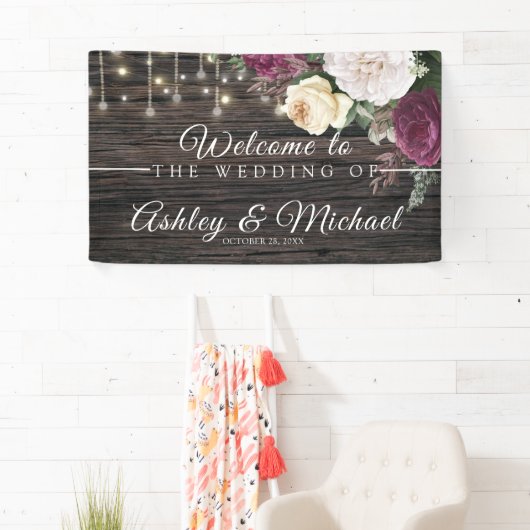 Rustiek hout Bruiloft Party Banner (Insitu)