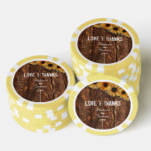 Rustiek hout & Burlap Zonnebloem Bruiloft Dank u Poker Chips (Opstapeling)