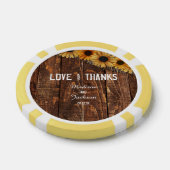 Rustiek hout & Burlap Zonnebloem Bruiloft Dank u Poker Chips (Enkel)