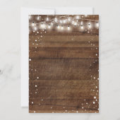 Rustiek Hout Cocktail String Lights Paar Douche Kaart (Achterkant)