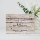 rustiek hout | Deer Wedding RSVP Kaart (Staand voorkant)