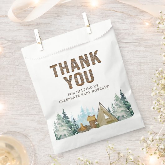 Rustiek hout een beetje camper Baby shower Bedankzakje (Geknipt)