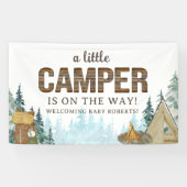 Rustiek hout een beetje camper Baby shower Spandoek (Horizontaal)