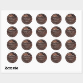 Rustiek hout | Elegante moderne toekomst Mr en Mrs Ronde Sticker (Vel)