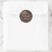 Rustiek hout | Elegante moderne toekomst Mr en Mrs Ronde Sticker (Tas)