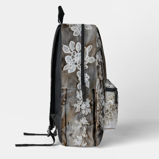 Rustiek hout en Antiek kant Bedrukte Rugzak (Links)