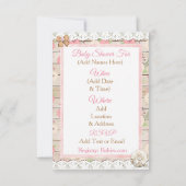 Rustiek hout en bloemen roze en bruin Baby shower Kaart (Achterkant)