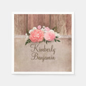 Rustiek Hout en Burlap Bloemen Schuur Huwelijk Servet (Voorkant)