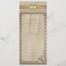 Rustiek hout en cowboy riem huwelijksprogramma programma