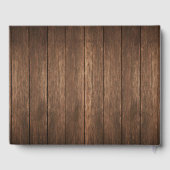 Rustiek hout en gegraveerd hart Gastenboek (Achterkant)