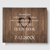 Rustiek hout en gegraveerd hart Gastenboek (Voorkant)