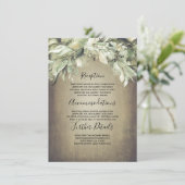 Rustiek hout en groen bruiloft informatie informatiekaartje (Staand voorkant)