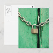 Rustiek hout en hangslot briefkaart (Voorkant / Achterkant)