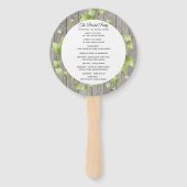 Rustiek hout en Ivy bruiloft programma Fan Handwaaier (Achterkant)
